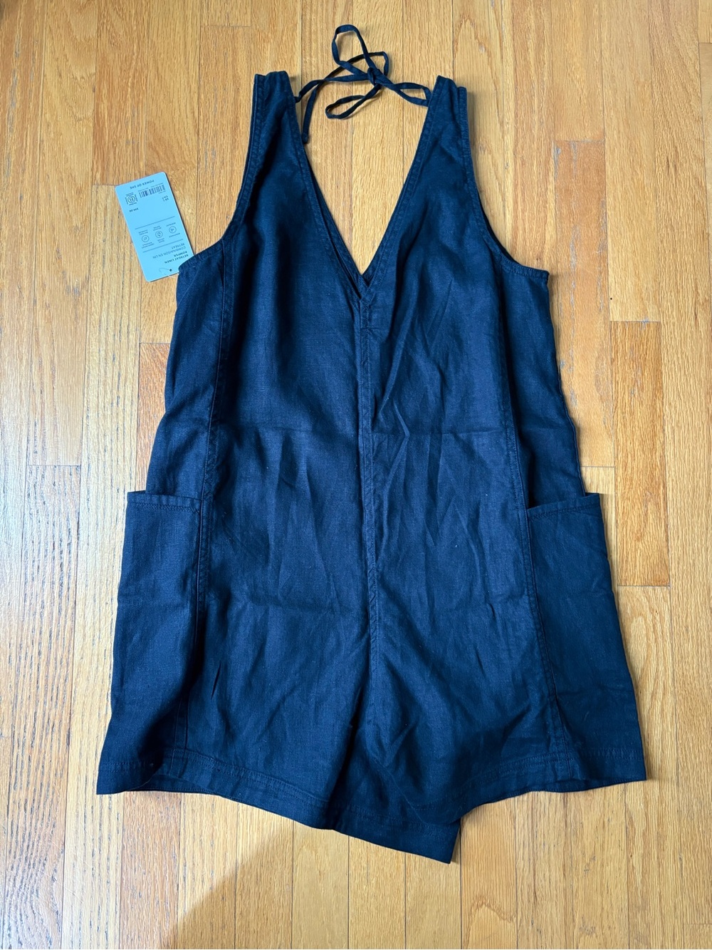 Athleta Black V-Neck Sleeveless Romper
